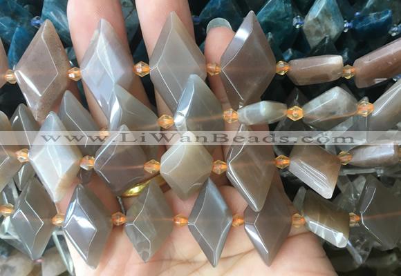 NGBS106 15 inches 13*22mm - 15*25mm faceted marquise moonstone beads