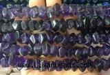 NGBS112 15 inches 8*12mm - 10*14mm faceted nuggets amethyst beads