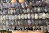 NGBS113 15 inches 8*12mm - 10*14mm faceted nuggets amethyst beads