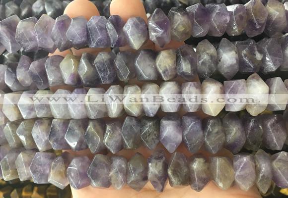 NGBS113 15 inches 8*12mm - 10*14mm faceted nuggets amethyst beads