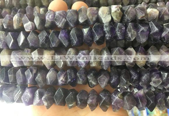 NGBS114 15 inches 8*12mm - 10*14mm faceted nuggets amethyst beads