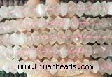 NGBS115 15 inches 8*12mm - 10*14mm faceted nuggets rose quartz beads