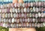 NGBS116 15 inches 8*12mm - 10*14mm faceted nuggets rose quartz beads