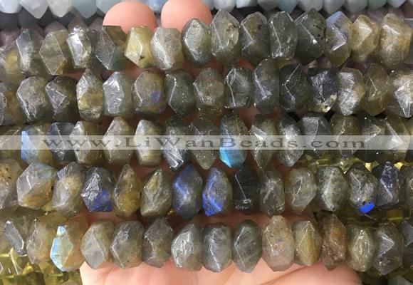 NGBS126 15 inches 8*12mm - 10*14mm faceted nuggets labradorite beads