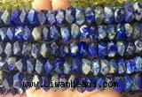 NGBS128 15 inches 8*12mm - 10*14mm faceted nuggets lapis lazuli beads