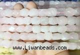 NGBS133 15 inches 9*11mm faceted nuggets rose quartz gemstone beads