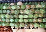 NGBS144 15 inches 9*11mm faceted nuggets unakite gemstone beads