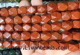 NGBS147 15 inches 9*11mm faceted nuggets red jasper gemstone beads