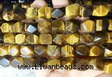 NGBS150 15 inches 9*11mm faceted nuggets yellow tiger eye gemstone beads