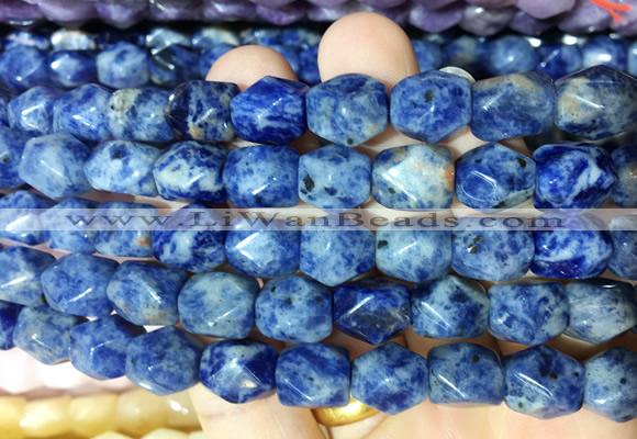 NGBS151 15 inches 9*11mm faceted nuggets sodalite gemstone beads