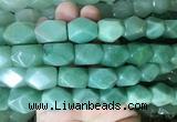 NGBS162 15 inches 13*18mm faceted nuggets green aventurine gemstone beads