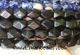 NGBS166 15 inches 13*18mm faceted nuggets black obsidian gemstone beads