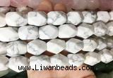 NGBS168 15 inches 13*18mm faceted nuggets white howlite gemstone beads