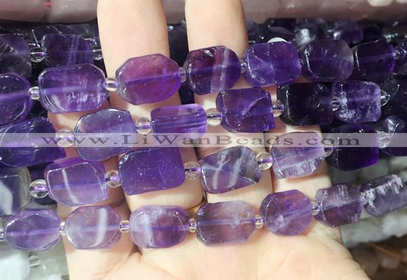 NGBS181 15 inches 10*14mm - 12*16mm freeform amethyst beads