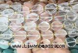 NGBS188 15 inches 10*14mm - 12*16mm faceted freeform white crystal beads