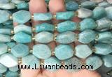 NGBS192 15 inches 10*14mm - 12*16mm faceted freeform amazonite beads