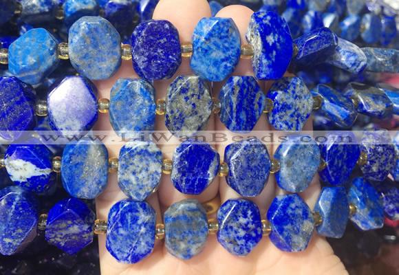 NGBS197 15 inches 10*14mm - 12*16mm faceted freeform lapis lazuli beads