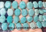 NGBS198 15 inches 10*14mm - 12*16mm faceted freeform amazonite beads