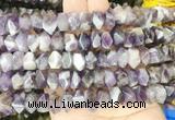 NGBS208 15 inches 8*12mm - 10*14mm faceted nuggets dogtooth amethyst beads