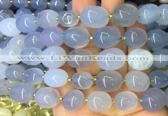 NGBS24 15 inches 8*12 - 10*14mm nuggets blue chalcedony gemstone beads