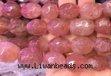 NGBS32 15 inches 12*16 - 13*18mm faceted nuggets red strawberry quartz beads