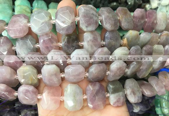 NGBS62 15 inches 13*18mm - 15*20mm faceted freeform rose quartz beads