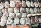 NGBS80 15 inches 13*18mm - 15*20mm faceted freeform sunstone beads