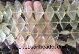 NGBS92 15 inches 13*22mm - 15*25mm faceted marquise lemon quartz beads