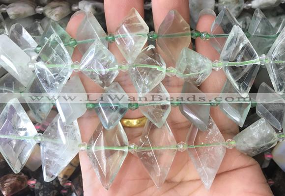 NGBS94 15 inches 13*22mm - 15*25mm faceted marquise green crystal beads