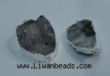 NGC06 20*30mm - 25*35mm freeform druzy agate connectors