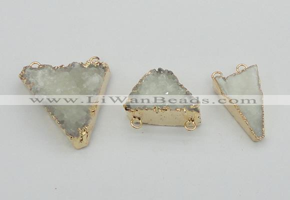 NGC1008 20*30mm – 30*35mm triangle druzy quartz connectors