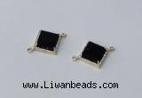 NGC1032 12*12mm diamond agate gemstone connectors wholesale