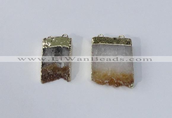 NGC1042 15*25mm – 25*30mm freeform citrine connectors wholesale