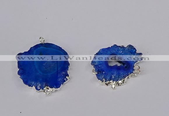 NGC1081 15*20mm - 30*35mm freeform druzy agate connectors wholesale