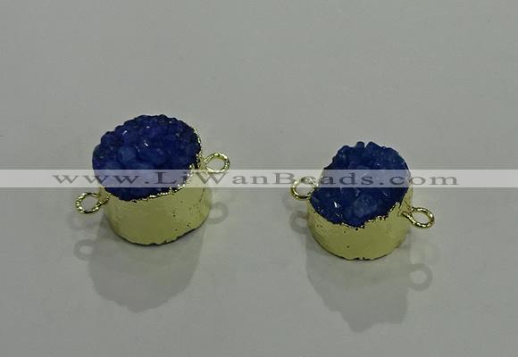 NGC1125 14mm - 15mm coin druzy agate connectors wholesale