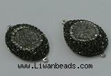 NGC1148 25*35mm freeform druzy agate connectors wholesale