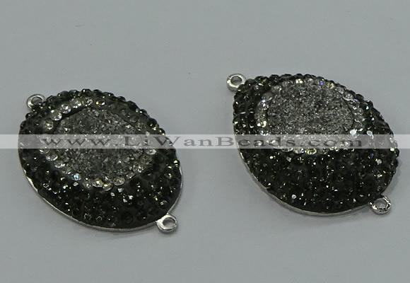 NGC1148 25*35mm freeform druzy agate connectors wholesale