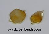 NGC1152 20*30mm - 30*35mm freeform citrine gemstone connectors