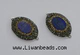 NGC1160 25*35mm oval lapis lazuli gemstone connectors wholesale