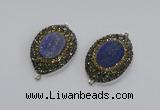 NGC1162 25*35mm freeform lapis lazuli gemstone connectors wholesale