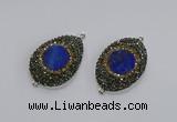 NGC1166 25*35mm freeform lapis lazuli gemstone connectors wholesale