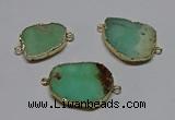 NGC1178 18*25mm - 30*35mm freeform Australia chrysoprase connectors