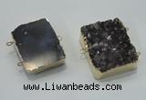 NGC120 30*40mm - 35*45mm rectangle druzy amethyst connectors