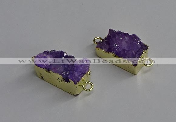 NGC1224 10*14mm - 12*16mm rectangle druzy agate connectors