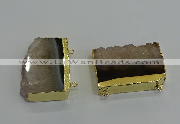 NGC1270 25*40mm - 30*42mm freeform druzy agate connectors