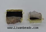 NGC1271 25*40mm - 30*42mm freeform druzy agate connectors