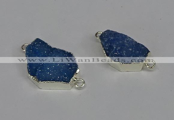 NGC1344 13*18mm - 18*25mm freeform druzy agate connectors