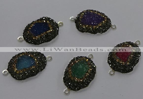 NGC1382 18*25mm freeform druzy agate gemstone connectors