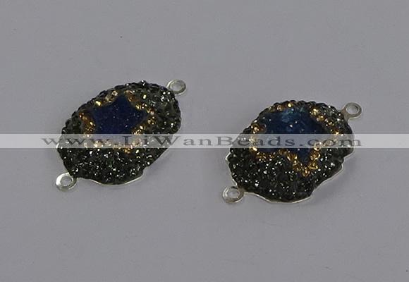 NGC1390 18*25mm freeform druzy agate connectors wholesale