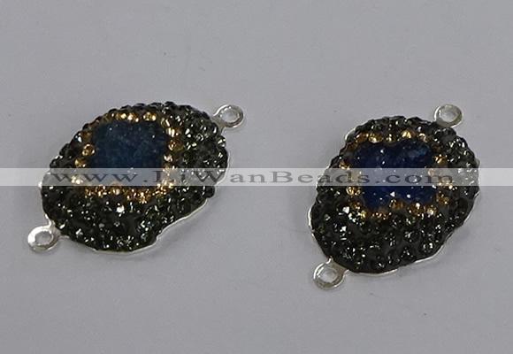 NGC1410 18*25mm freeform druzy agate connectors wholesale